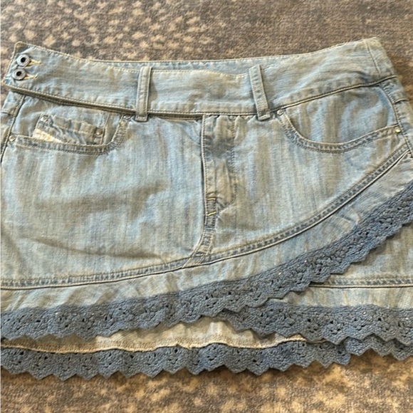DIESEL INDUSTRY DEMIM MINI SKIRT SIZE 27 - Picture 2 of 12